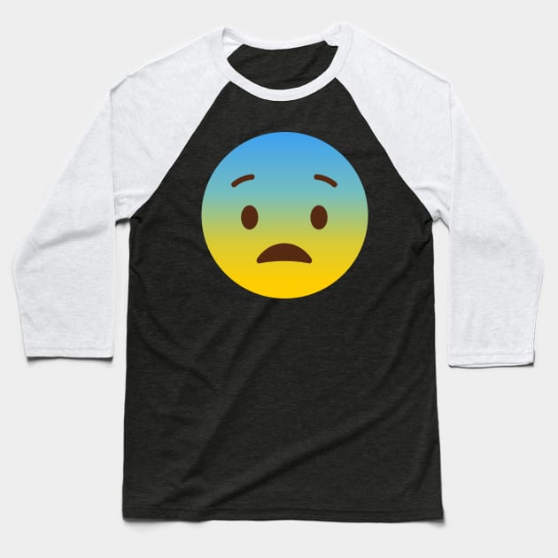 Emoji Depressed Tired Sad Face Baseball T-Shirt by andytruong